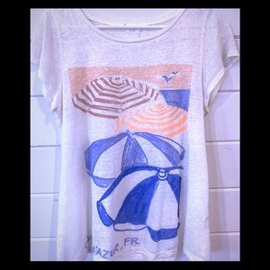 J.Crew Cote d’Azure linen tee